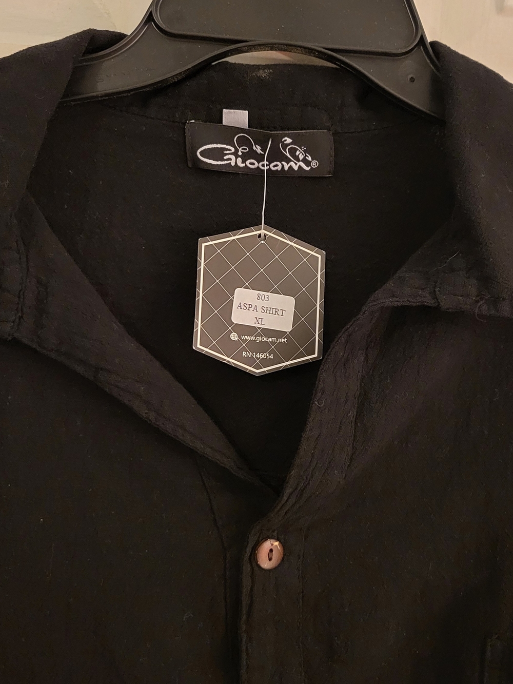 Giocam Aspa Men's Casual Button-Down Shirt - Black